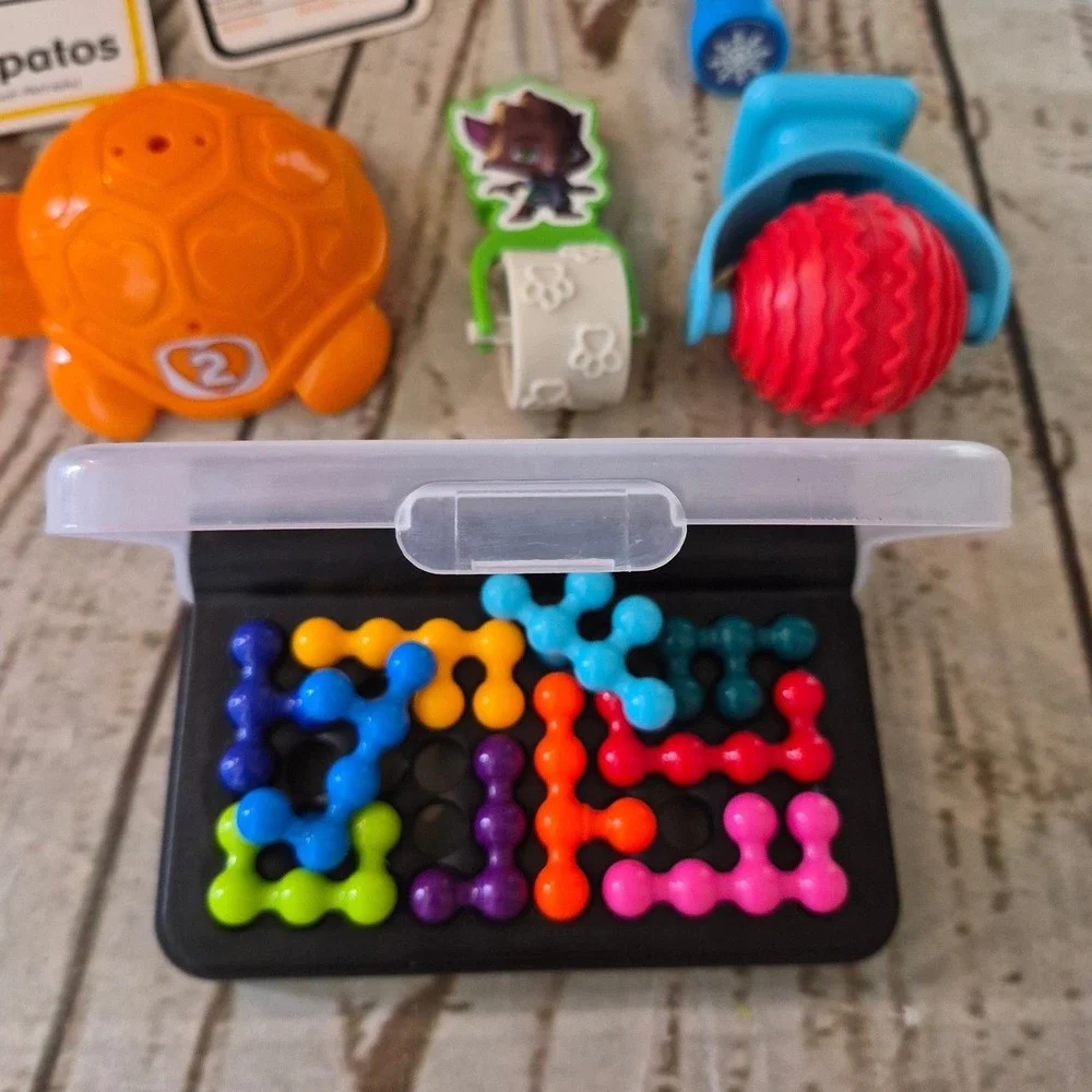 Educational Toy Lot Magnetic Tiles Logic Puzzle Spanish Flashcards Sensory Tools